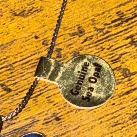 Genuine sea opal Butterfly Pendant Necklace - Picture 11 of 11